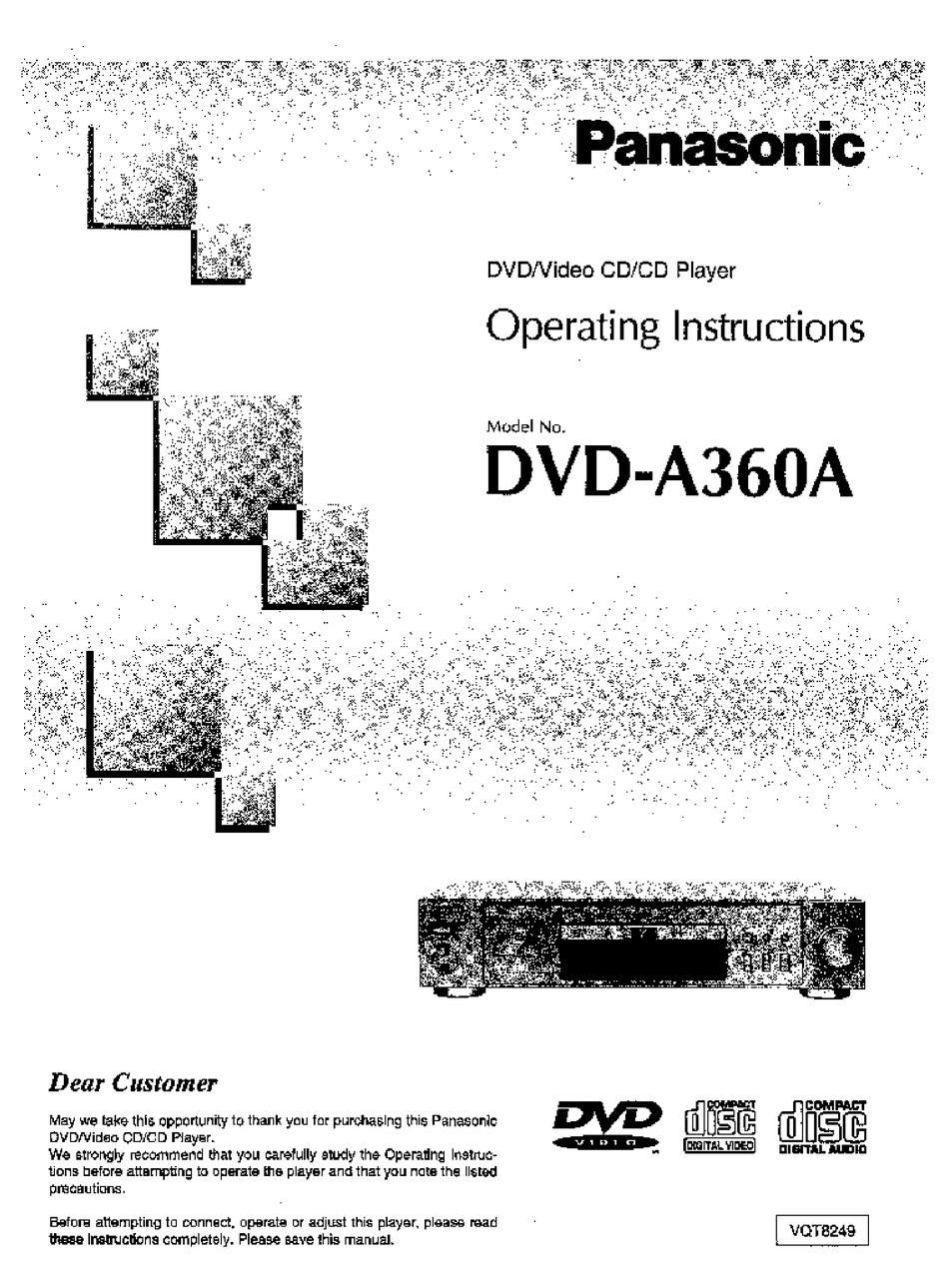 PANASONIC DVDA360A OPERATING INSTRUCTIONS MANUAL Pdf Download ManualsLib