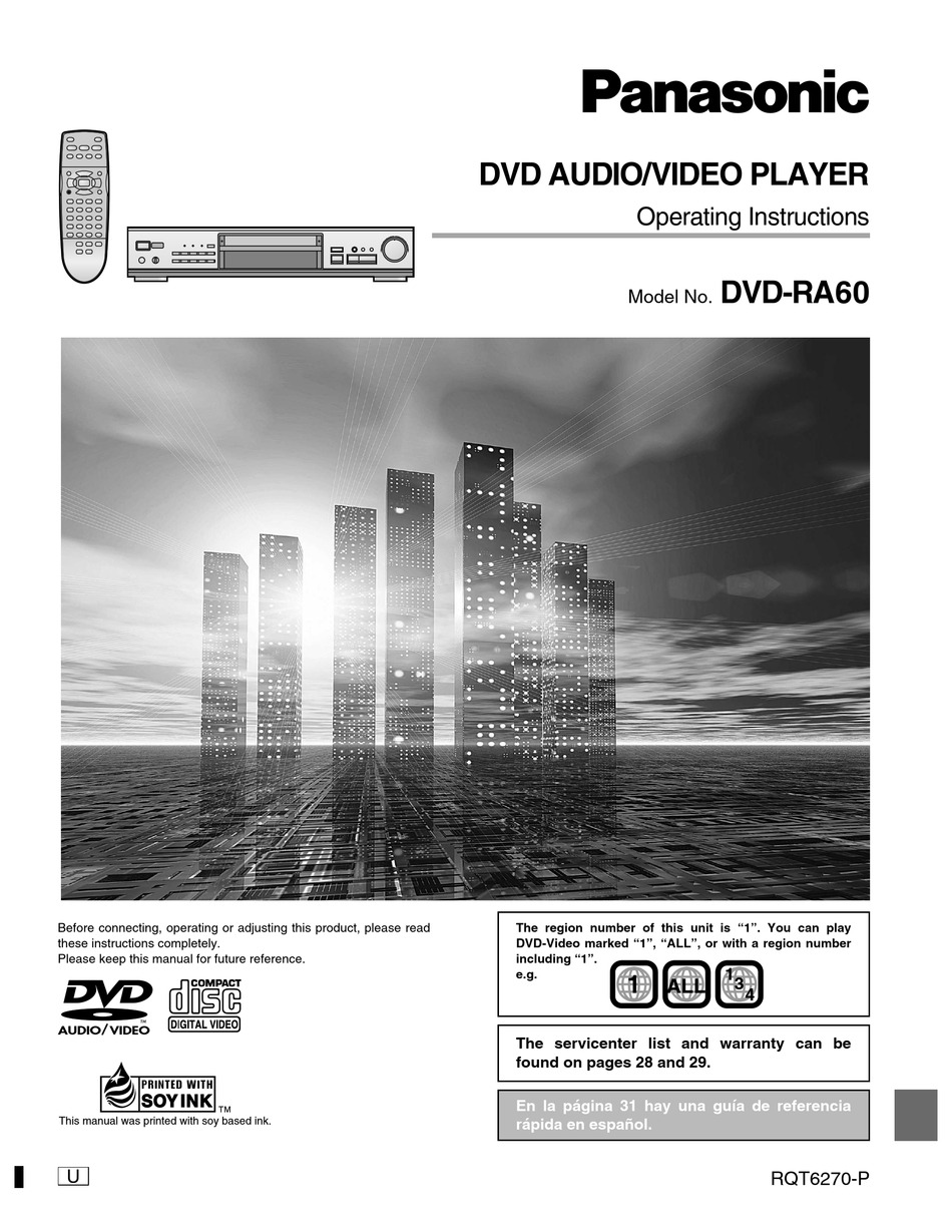 Panasonic Dvd Ra60 Operating Instructions Manual Pdf Download Manualslib