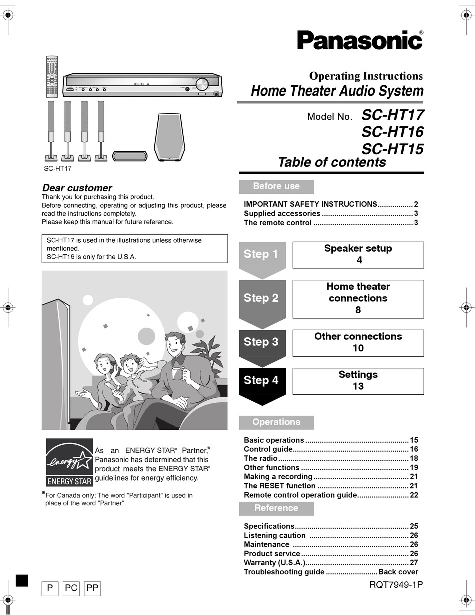 PANASONIC SC-HT16 OPERATING INSTRUCTIONS MANUAL Pdf Download | ManualsLib