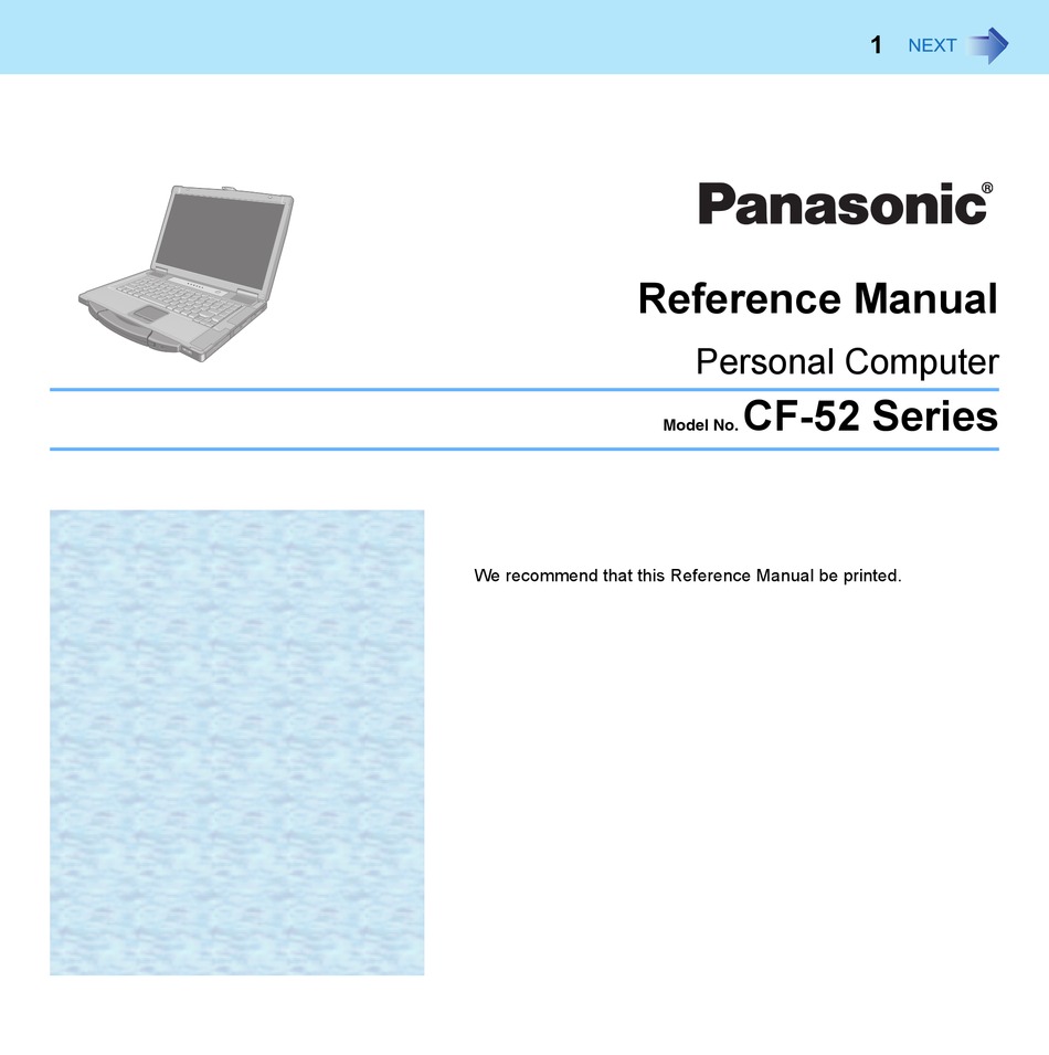 Panasonic Cf 52 Series Reference Manual Pdf Download Manualslib