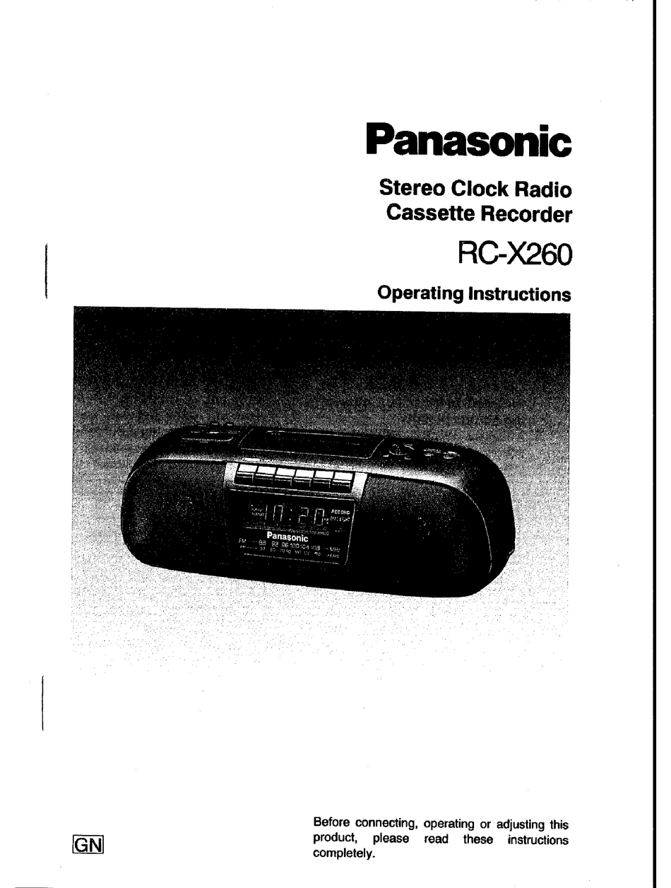PANASONIC RCX260 OPERATING INSTRUCTIONS MANUAL Pdf Download ManualsLib