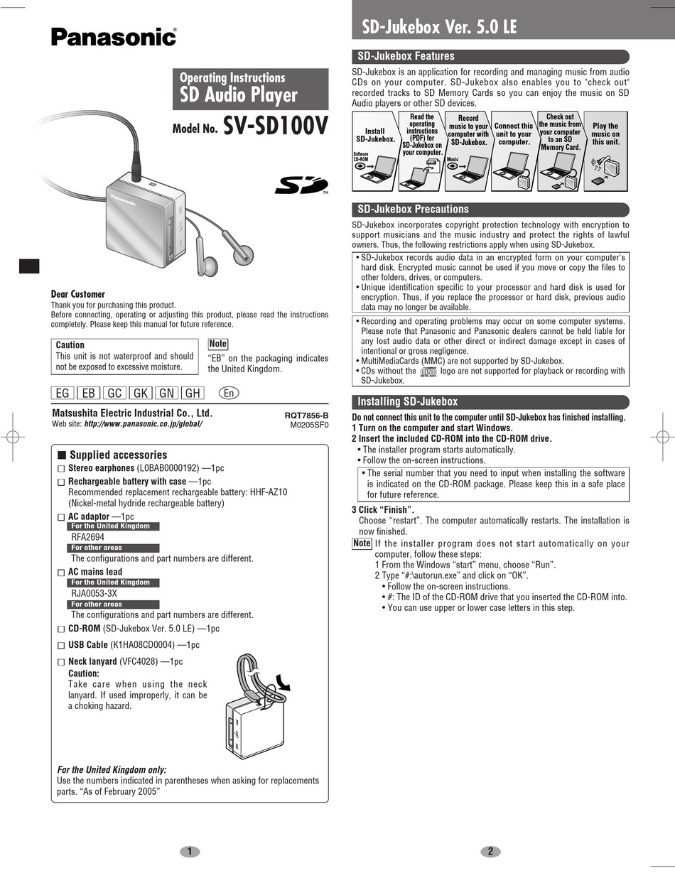 Panasonic Eg Eb Gc Gk Gn Gh En Operating Instructions Manual Pdf Download Manualslib