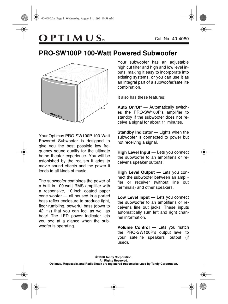 To to output receiver subwoofer subwoofer how connect without The Hartford