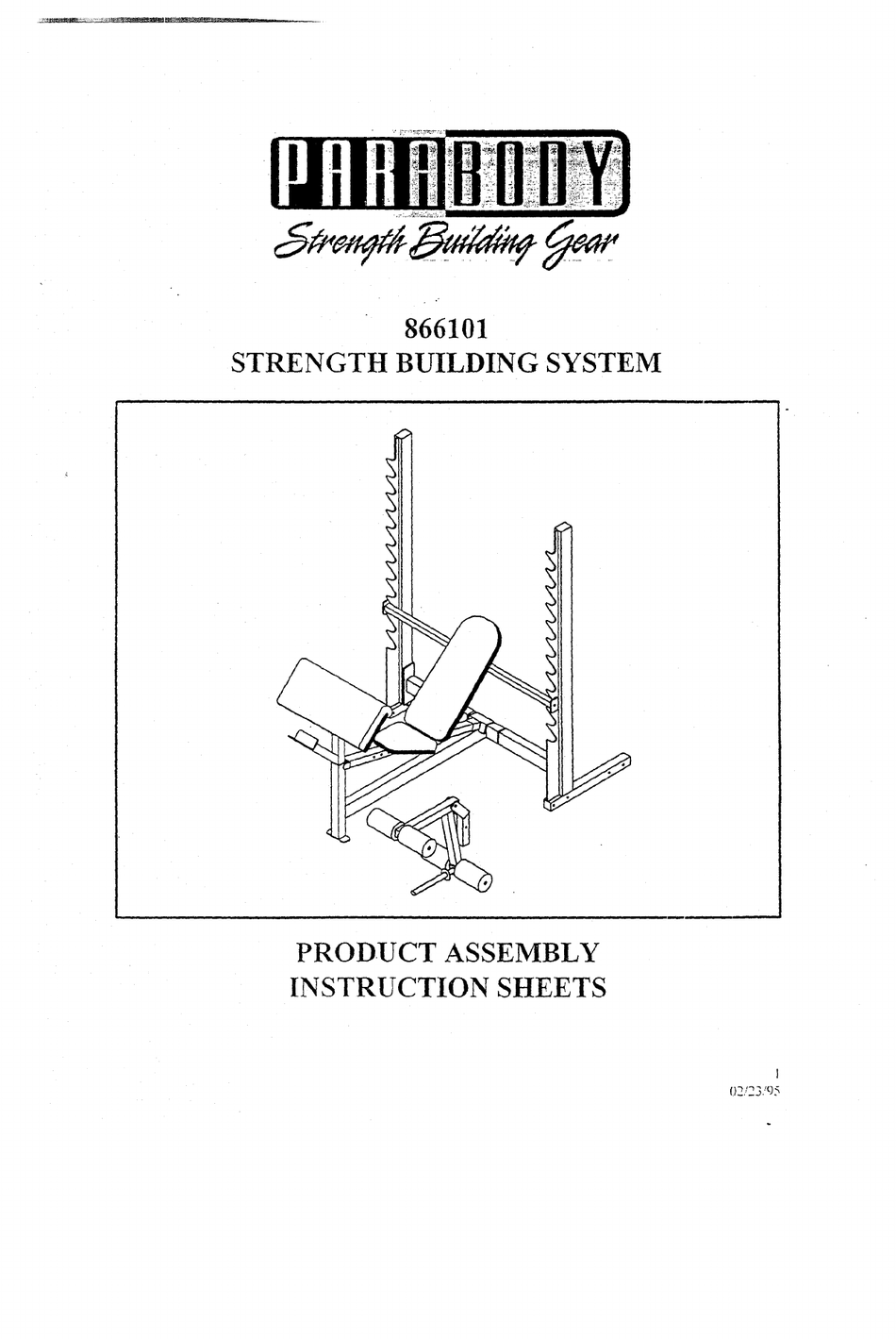 PARABODY 866101 ASSEMBLY INSTRUCTION SHEET Pdf Download | ManualsLib