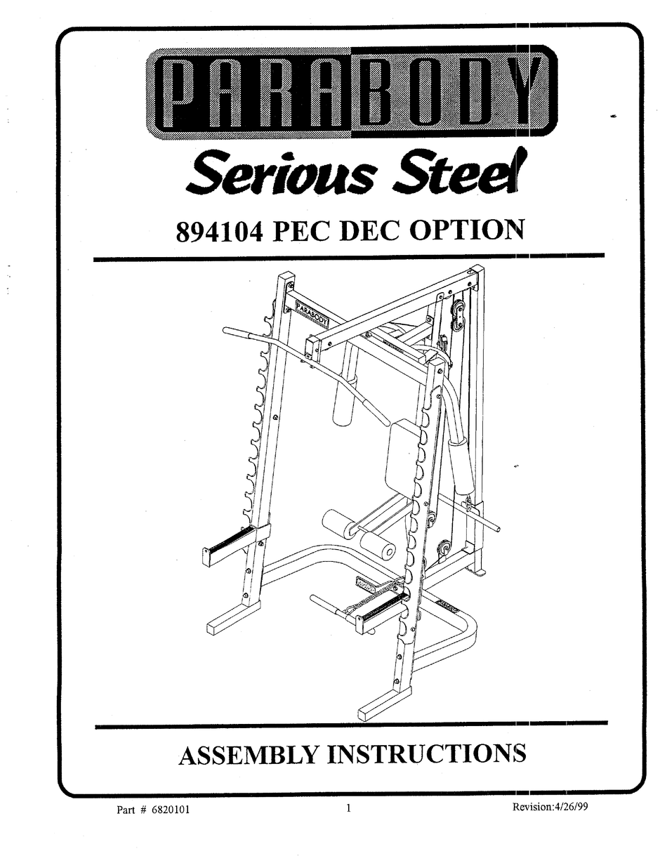 PARABODY 894104A ASSEMBLY INSTRUCTIONS MANUAL Pdf Download | ManualsLib