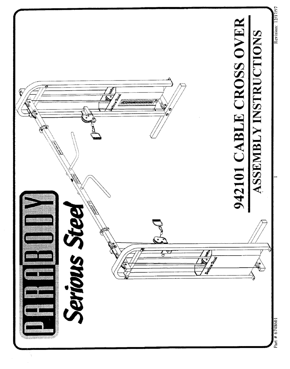 PARABODY 942101 ASSEMBLY INSTRUCTIONS MANUAL Pdf Download | ManualsLib