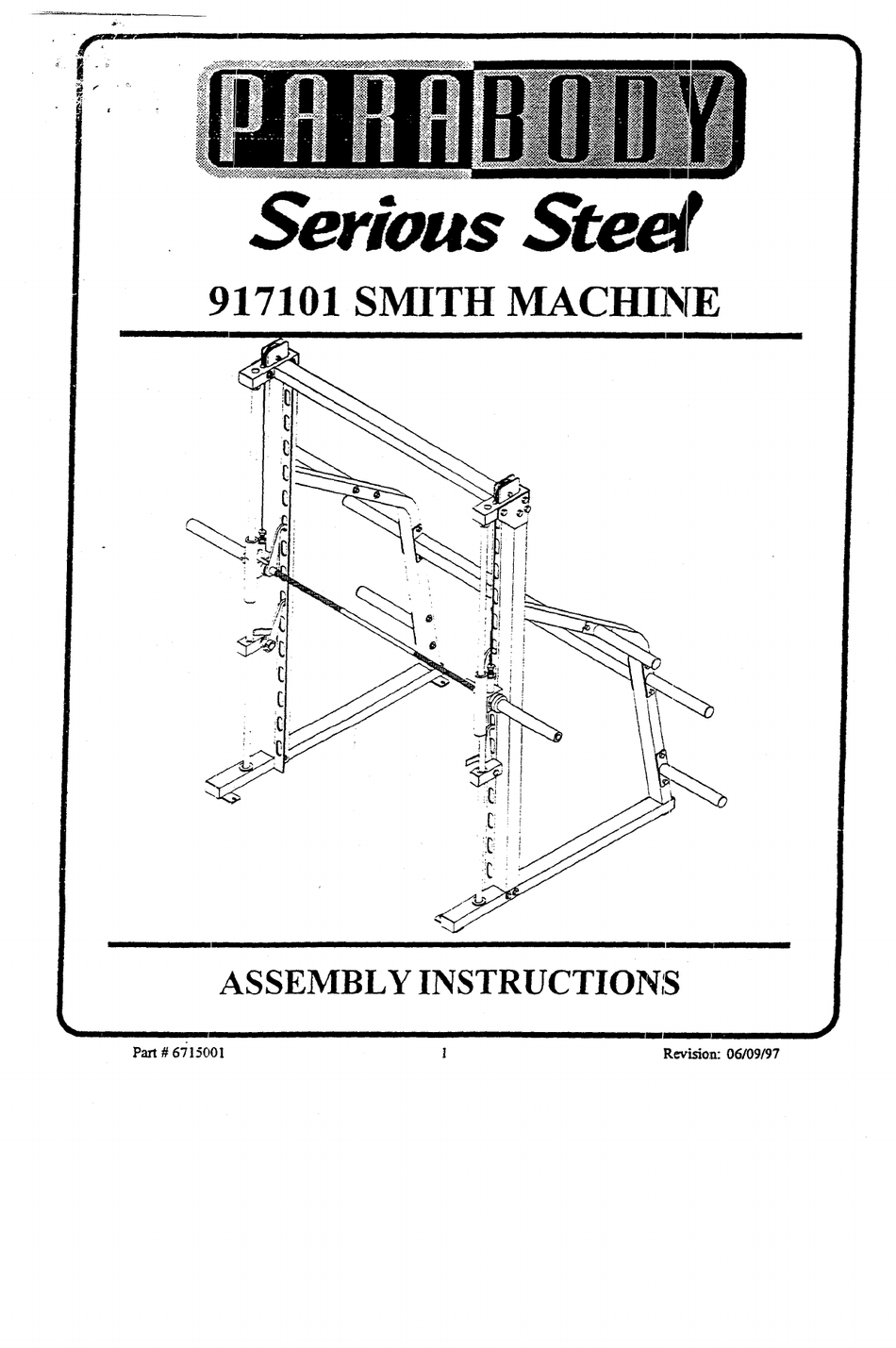 PARABODY 917101 ASSEMBLY INSTRUCTIONS MANUAL Pdf Download | ManualsLib