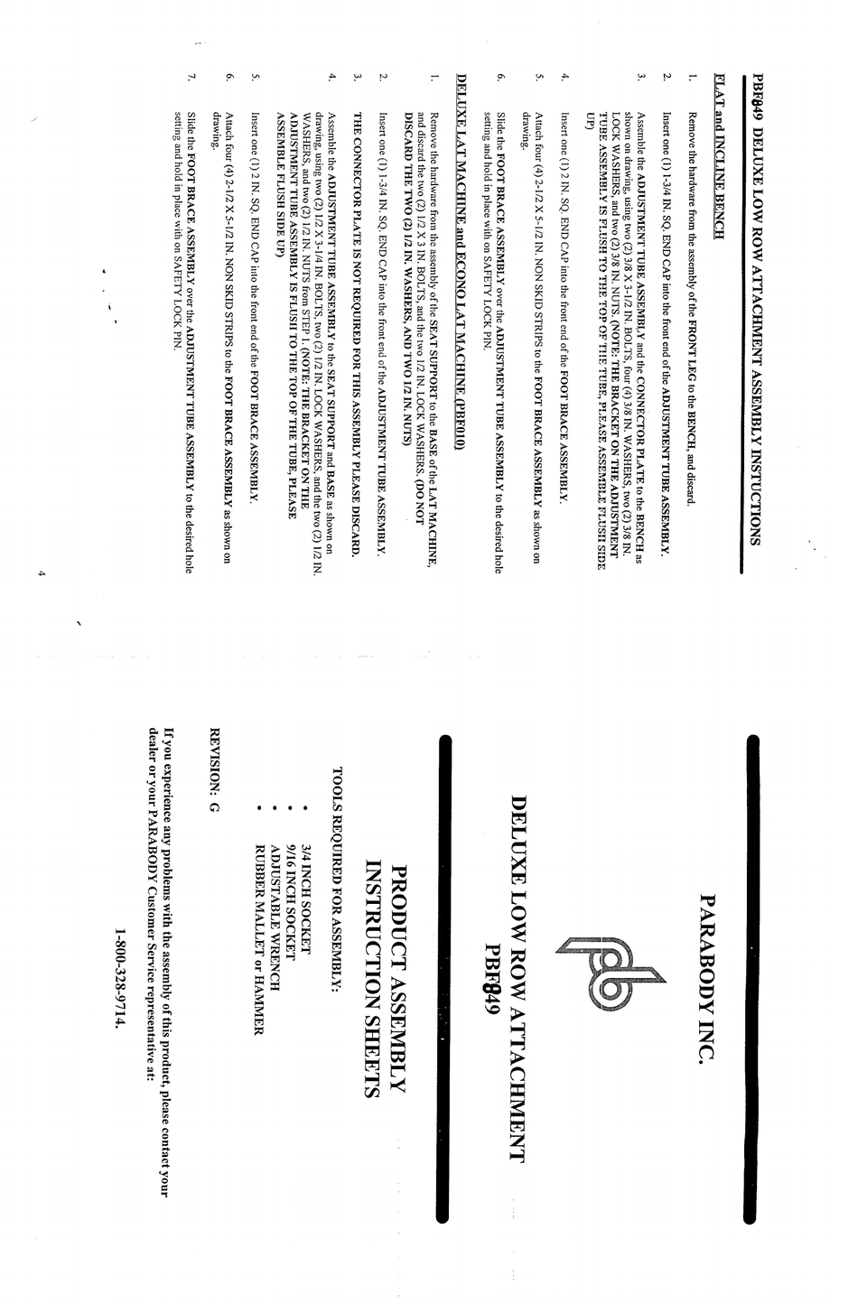 PARABODY PBF849 ASSEMBLY INSTRUCTIONS MANUAL Pdf Download | ManualsLib