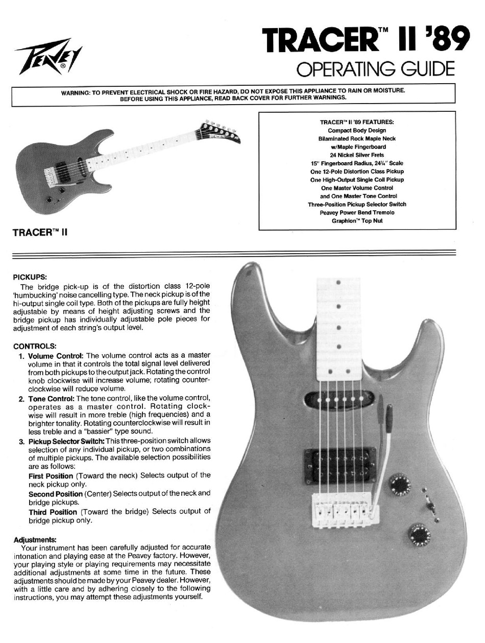 PEAVEY TRACER II 89 OPERATING MANUAL Pdf Download ManualsLib