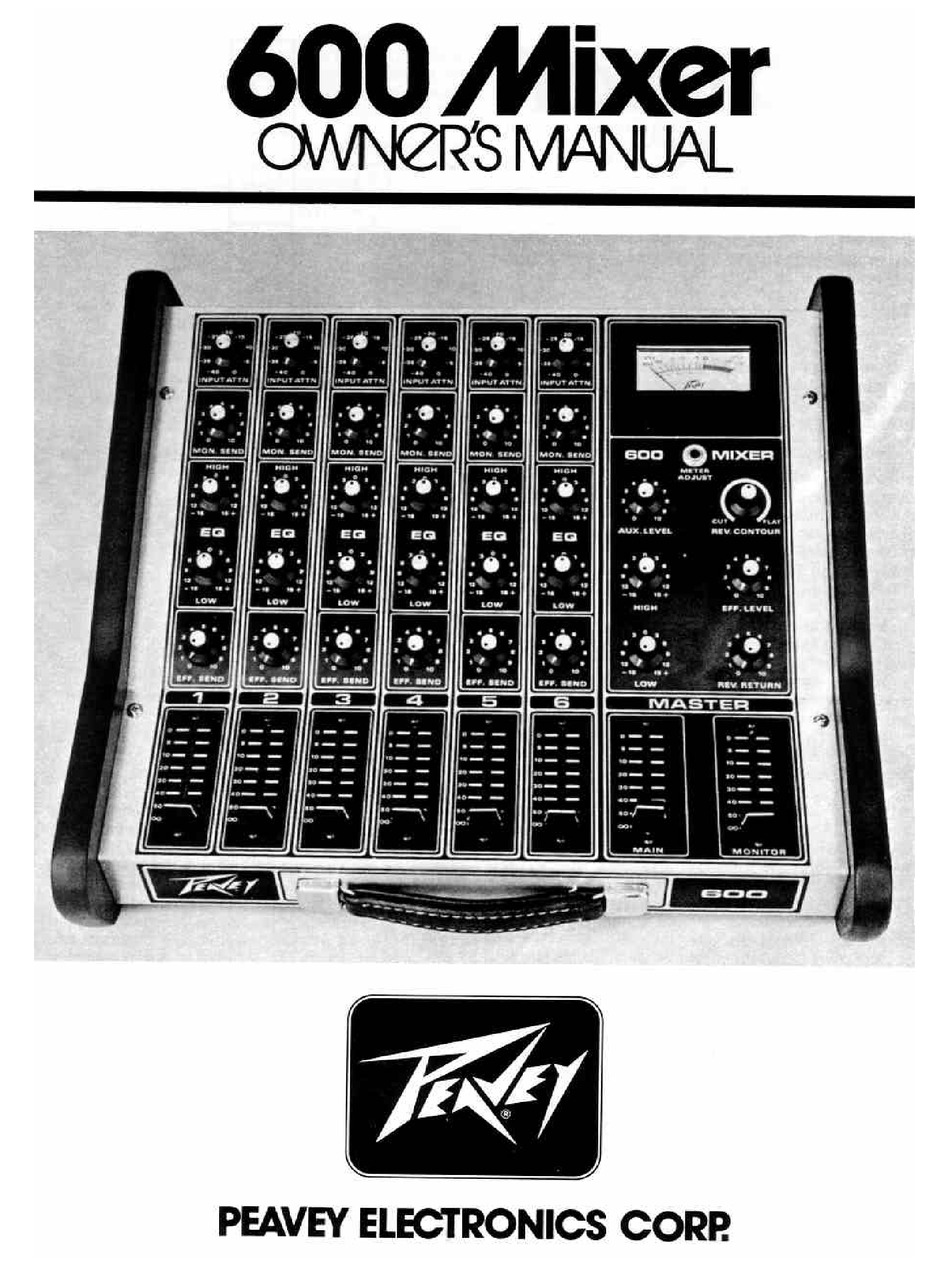 PEAVEY 600 MIXER OWNER'S MANUAL Pdf Download ManualsLib