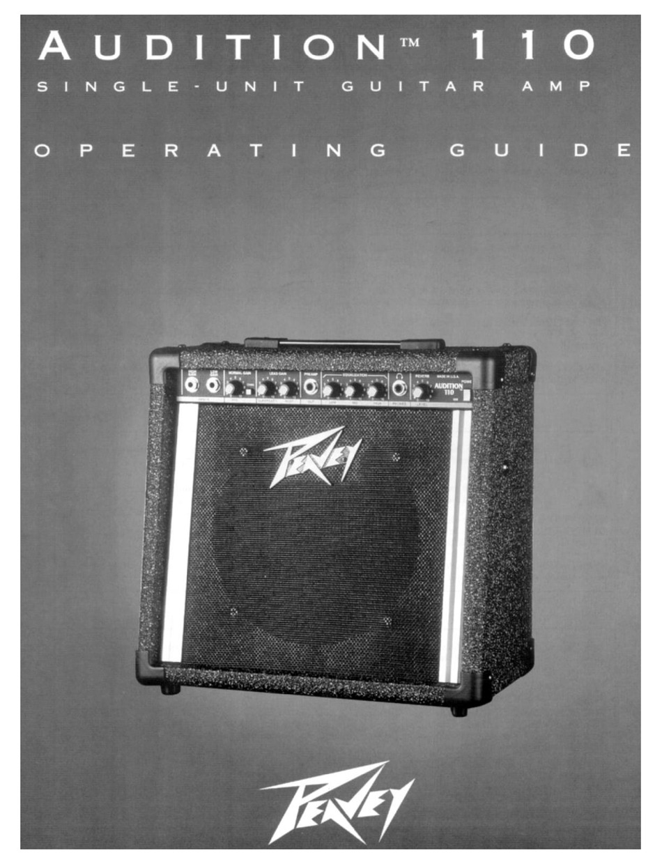 PEAVEY AUDITION 110 OPERATING MANUAL Pdf Download | ManualsLib