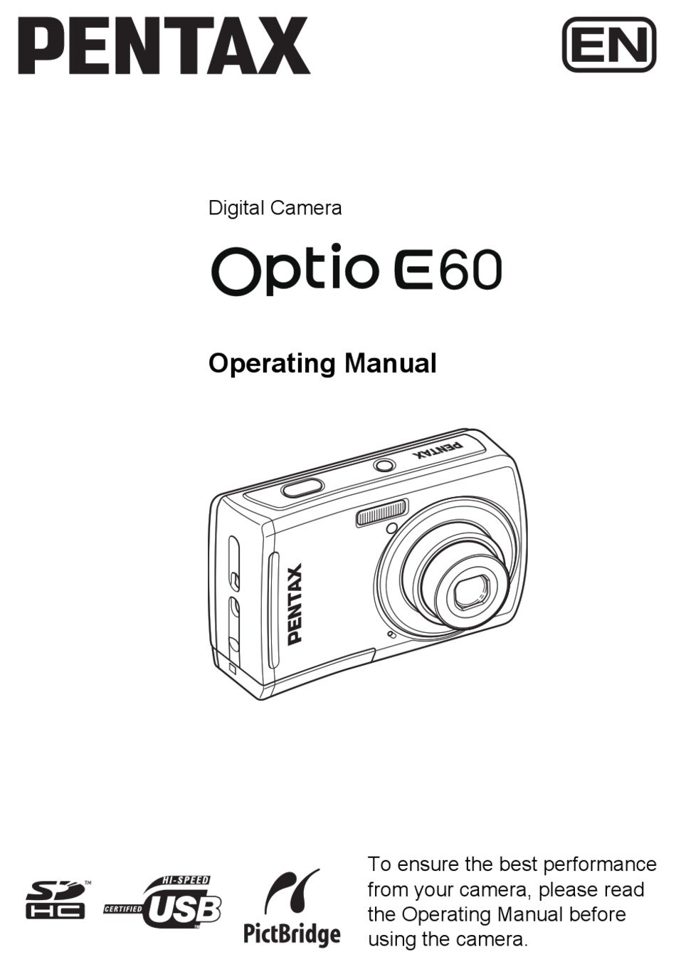 PENTAX OPTIO E60 OPERATING MANUAL Pdf Download | ManualsLib