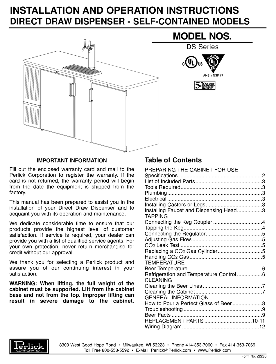 PERLICK DP32 INSTALLATION AND OPERATION INSTRUCTIONS MANUAL Pdf