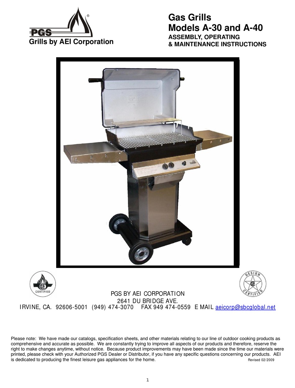 PGS A SERIES OPERATING & MAINTENANCE INSTRUCTIONS Pdf Download ManualsLib