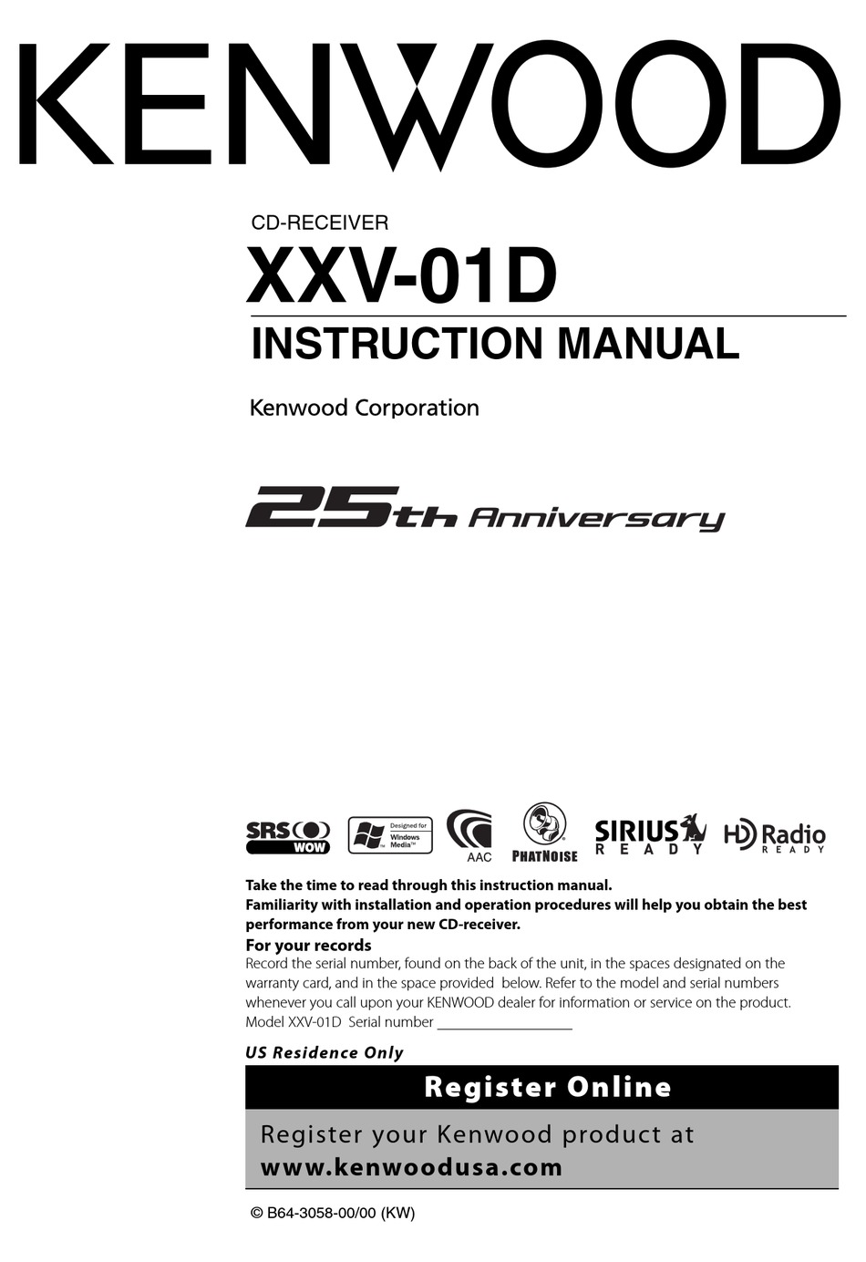 KENWOOD XXV-01D INSTRUCTION MANUAL Pdf Download | ManualsLib