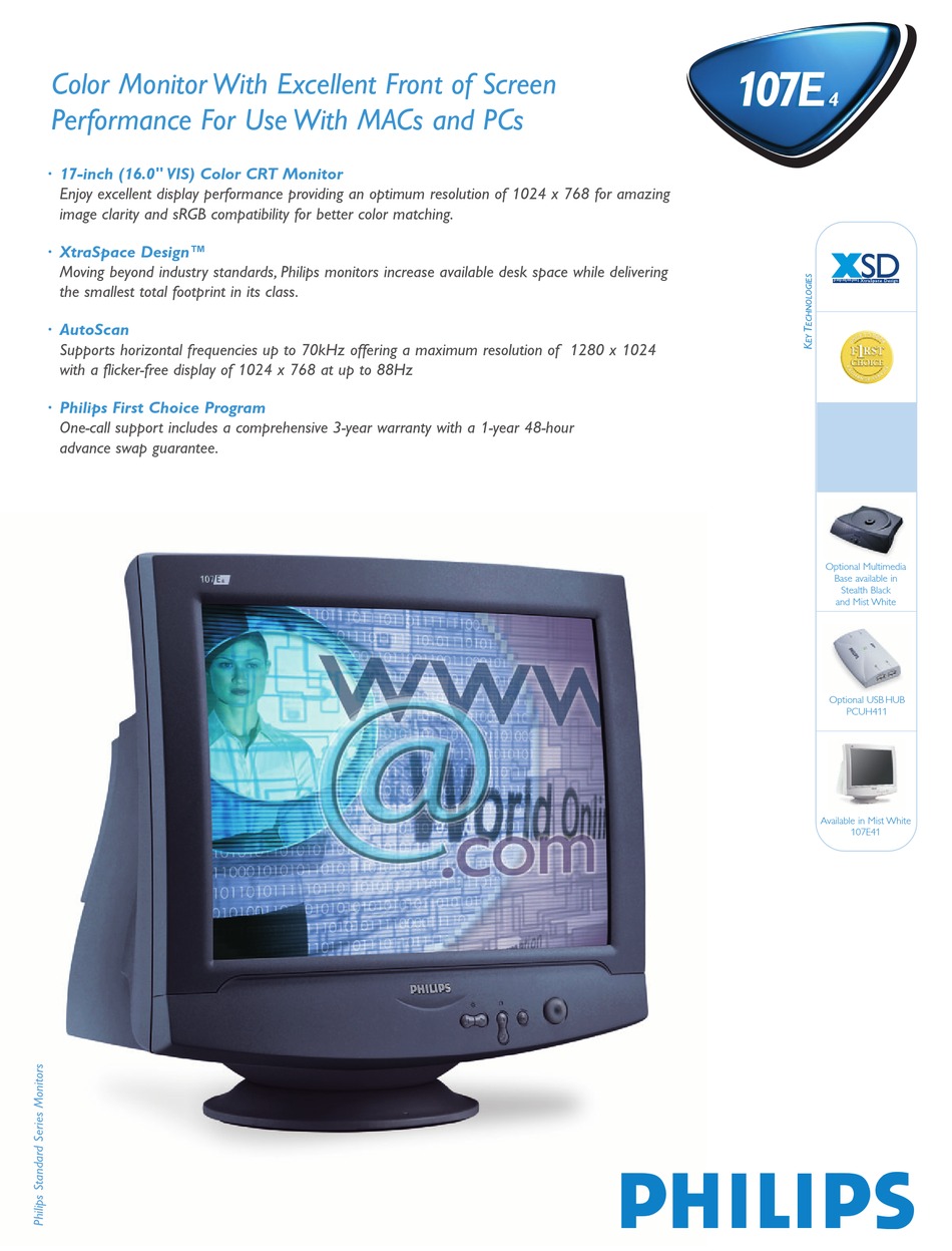PHILIPS 107E4 SPECIFICATIONS Pdf 