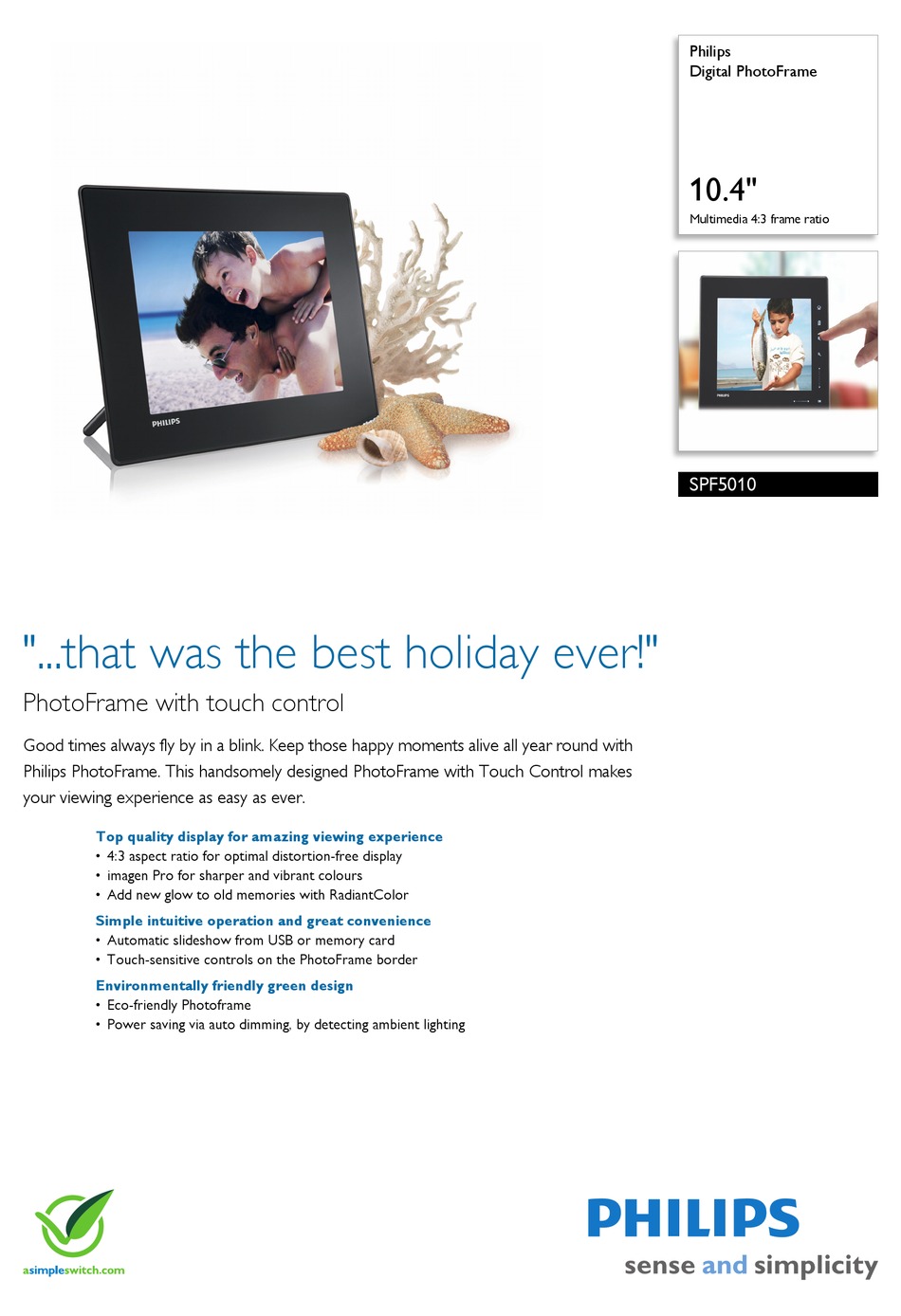 PHILIPS SPF5010/12 SPECIFICATION SHEET Pdf Download ManualsLib