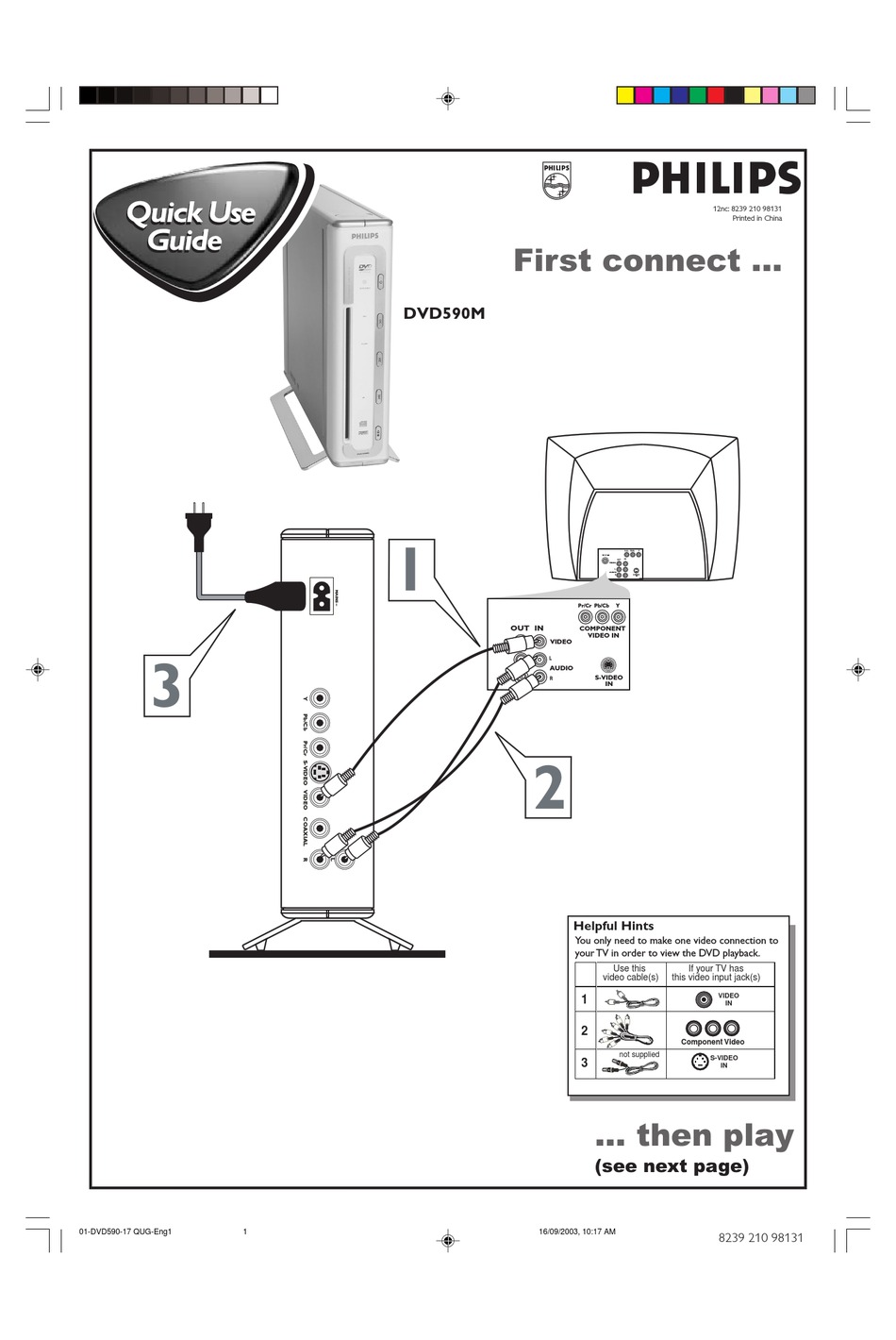 PHILIPS DVD590M/17 QUICK USE MANUAL Pdf Download ManualsLib