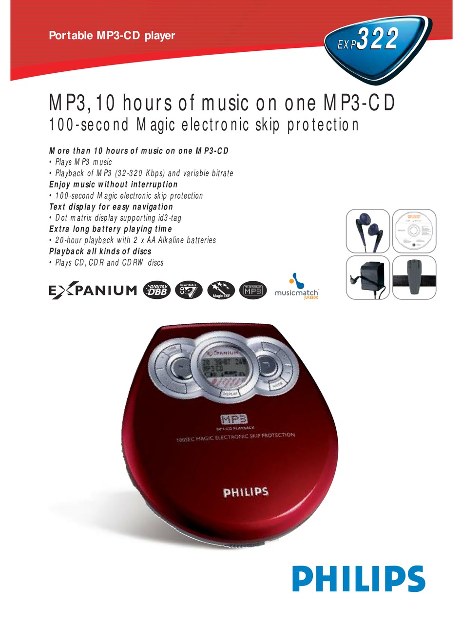 PHILIPS EXP322 EXPANIUM SPECIFICATIONS Pdf Download ManualsLib