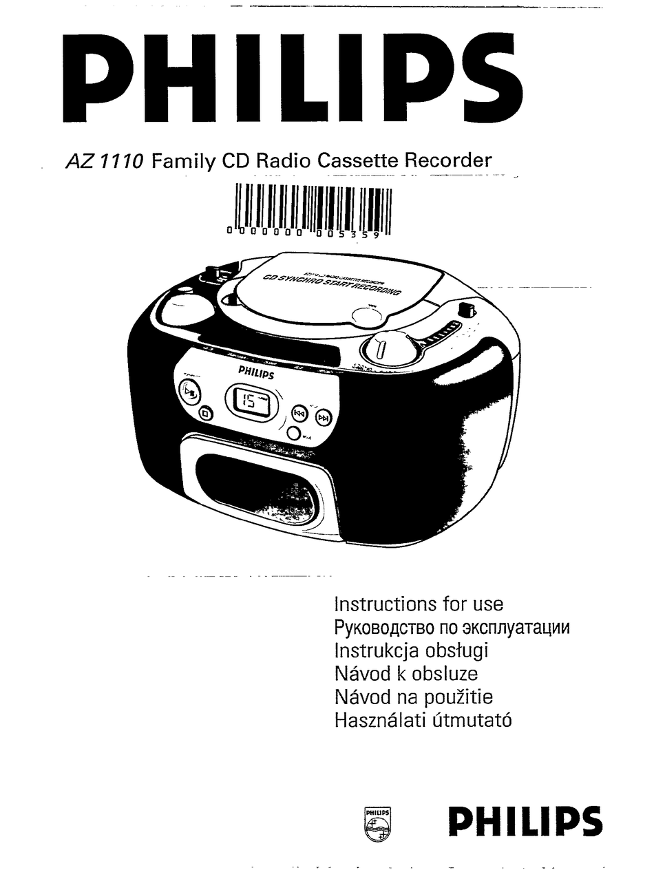 PHILIPS AZ1110/00 INSTRUCTIONS FOR USE MANUAL Pdf Download 