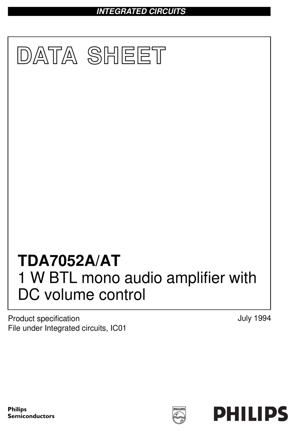 PHILIPS TDA7052A DATASHEET Pdf Download | ManualsLib