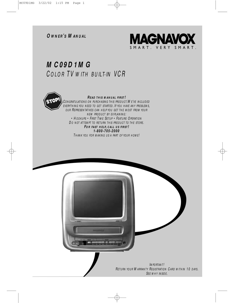 MAGNAVOX MC09D1MG OWNER'S MANUAL Pdf Download | ManualsLib