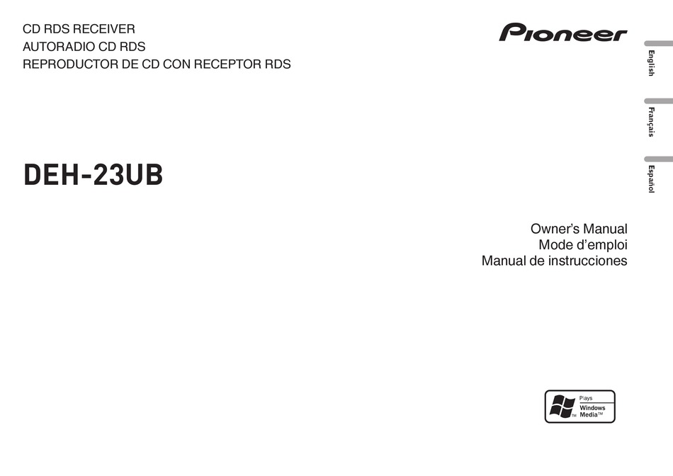 PIONEER DEH-23UB OWNER'S MANUAL Pdf Download | ManualsLib