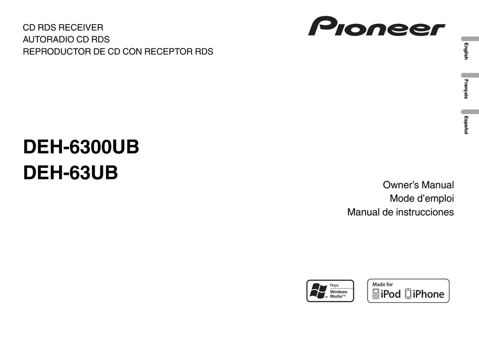 PIONEER DEH6300UB OWNER