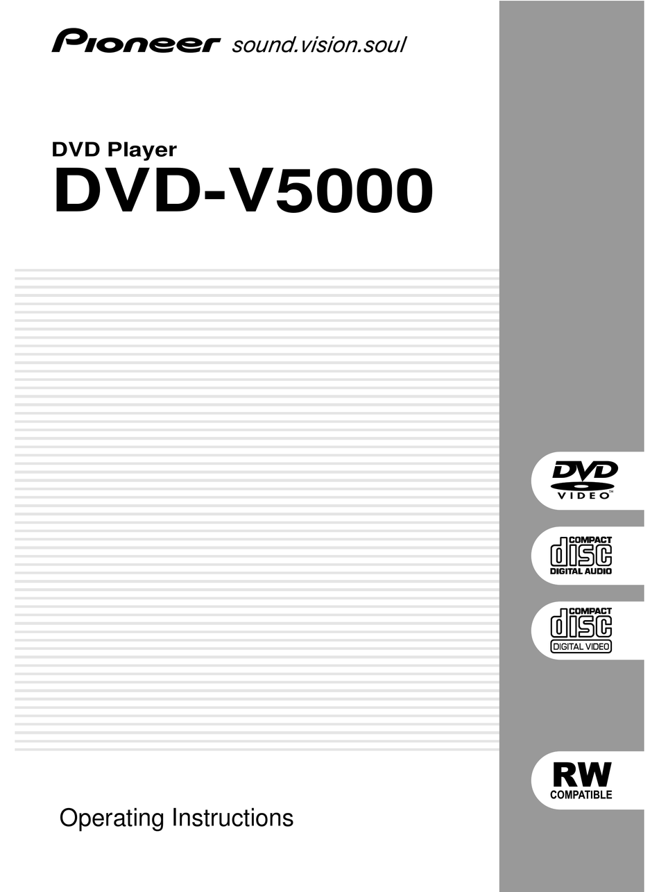 Pioneer Dvd V5000 Operating Instructions Manual Pdf Download Manualslib