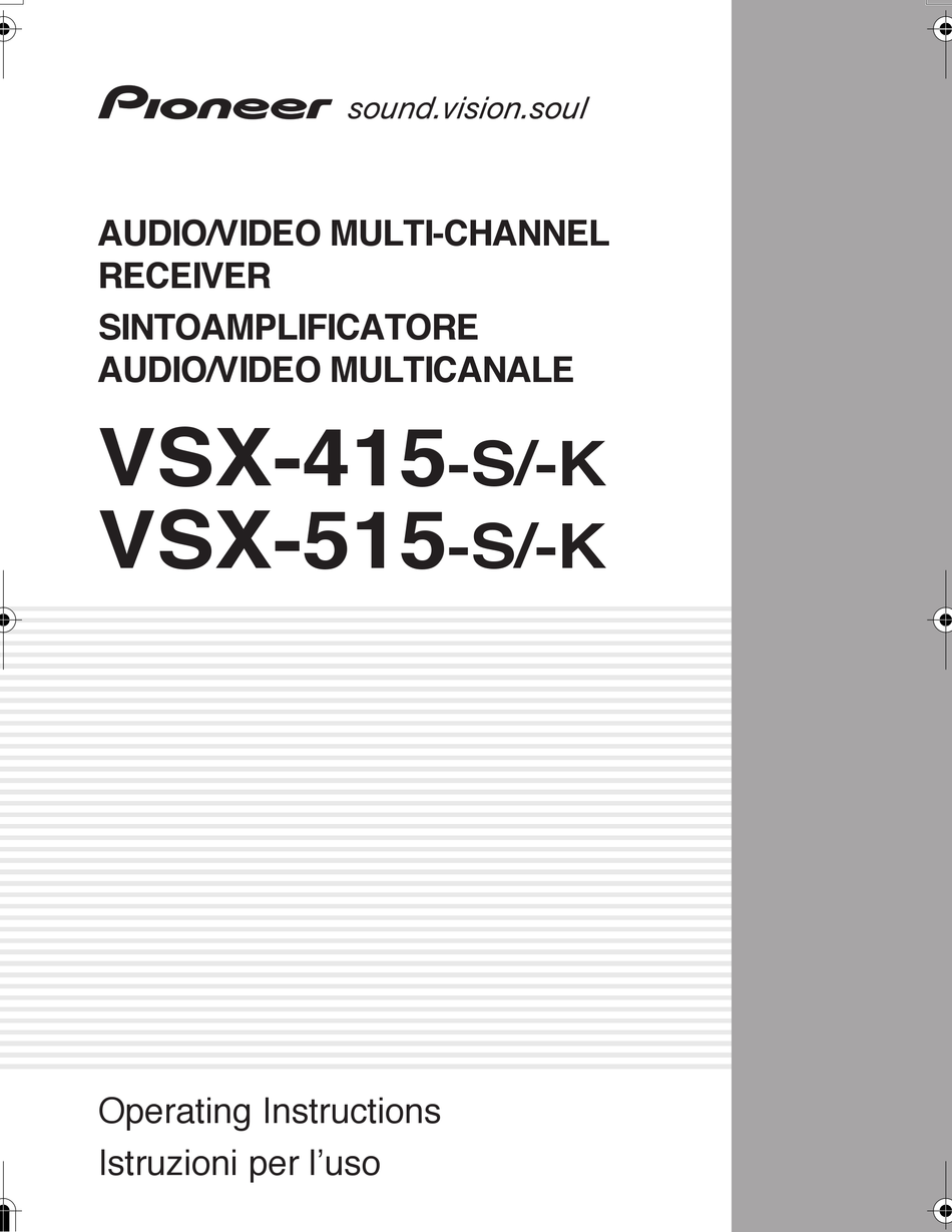 PIONEER VSX-415-S/-K OPERATING INSTRUCTIONS MANUAL Pdf Download Sns-Brigh10