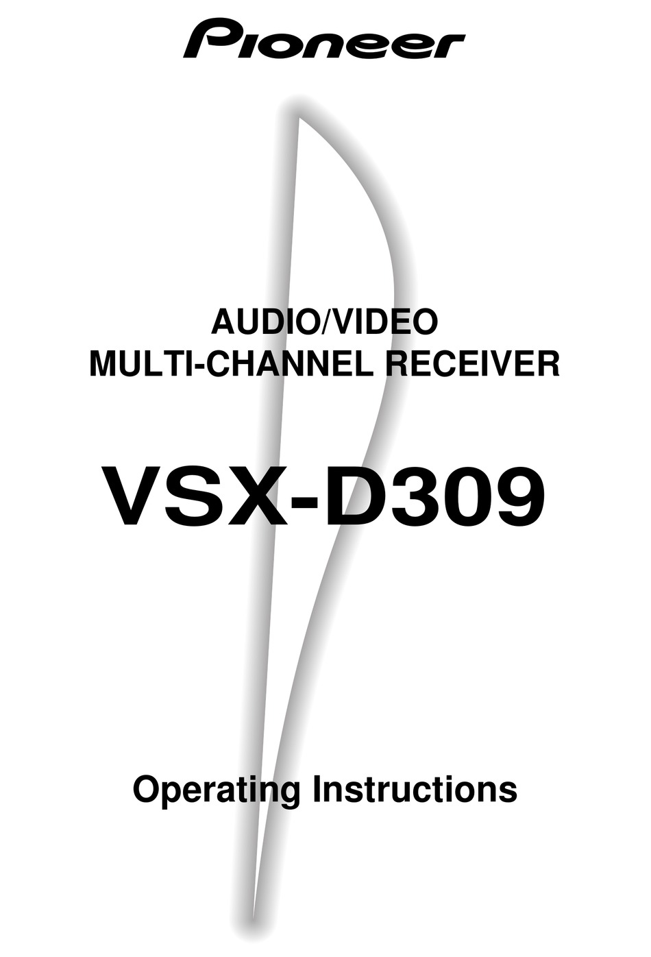PIONEER VSX-D309 OPERATING INSTRUCTIONS MANUAL Pdf Download | ManualsLib