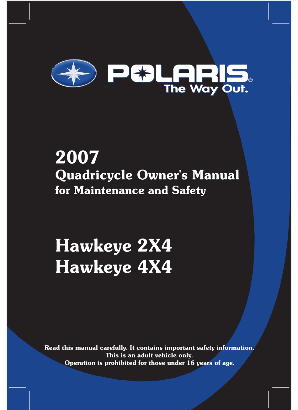 Polaris Hawkeye 300 2x4 Owner S Manual Pdf Download Manualslib