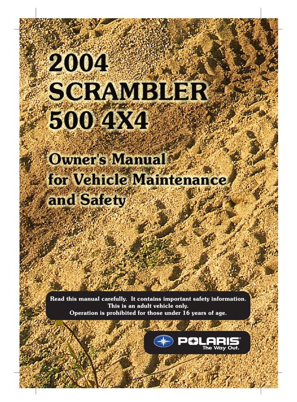 2004 POLARIS Scrambler 500 Service Manual on CD OEM 