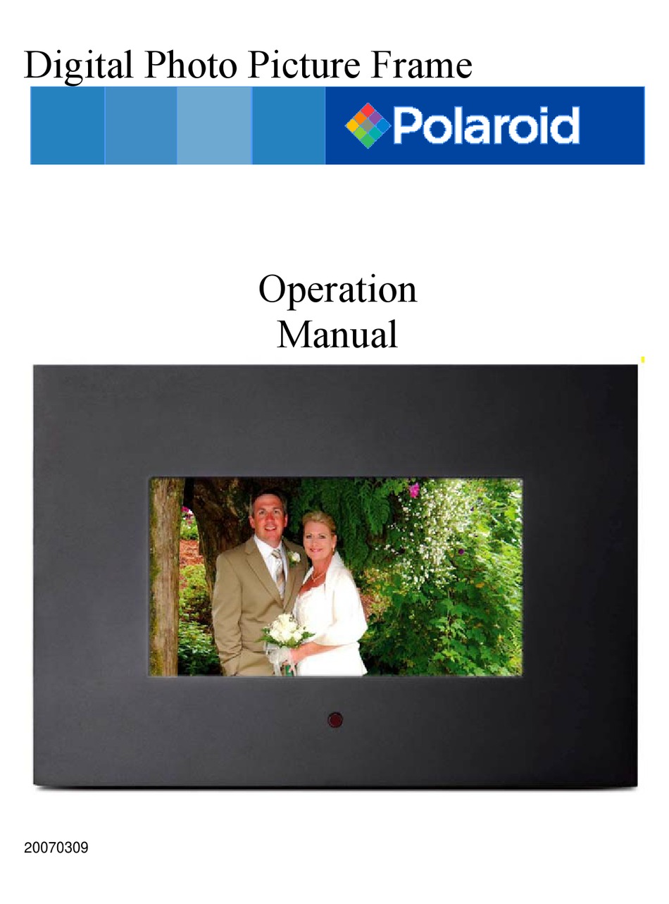Polaroid Digital Photo Picture Frame Operation Manual Pdf Download Manualslib