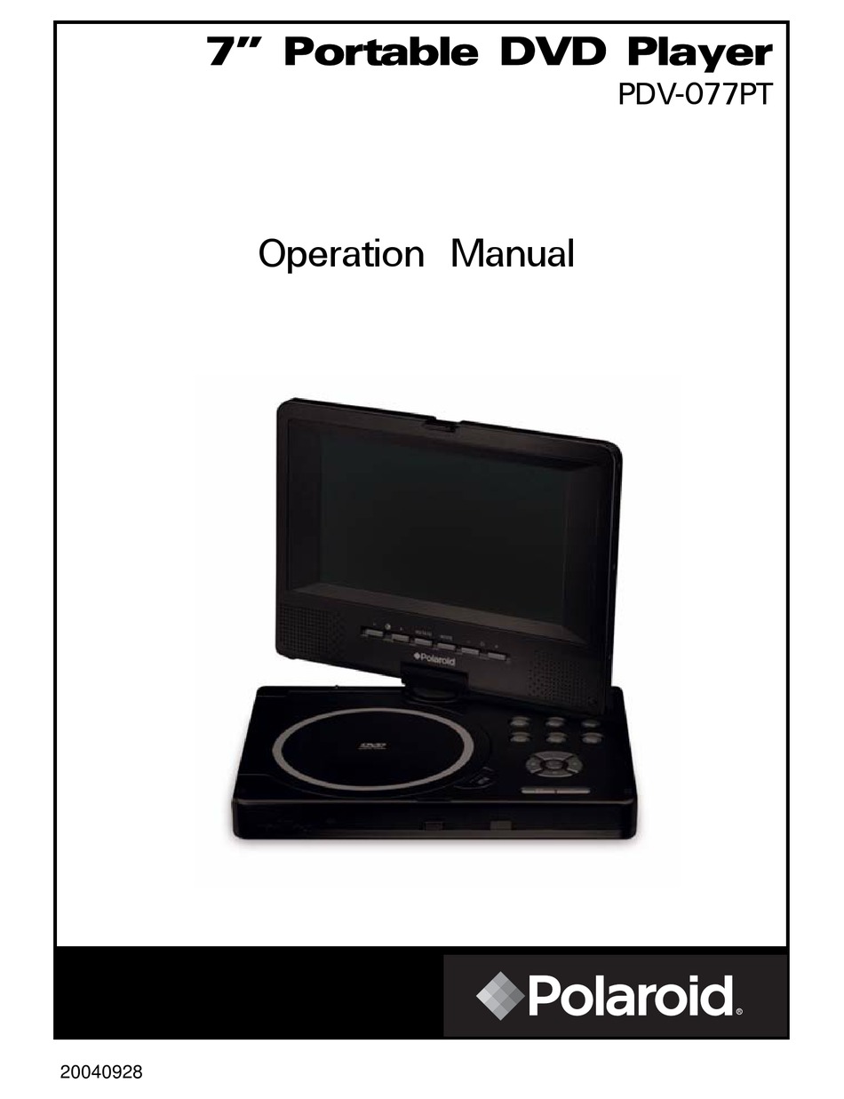 POLAROID PDV-077PT OPERATION MANUAL Pdf Download | ManualsLib