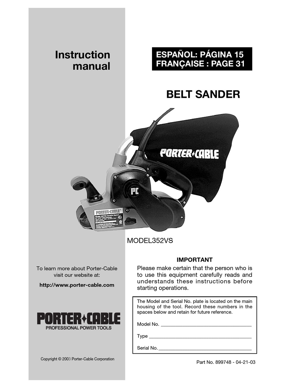 porter cable 352vs