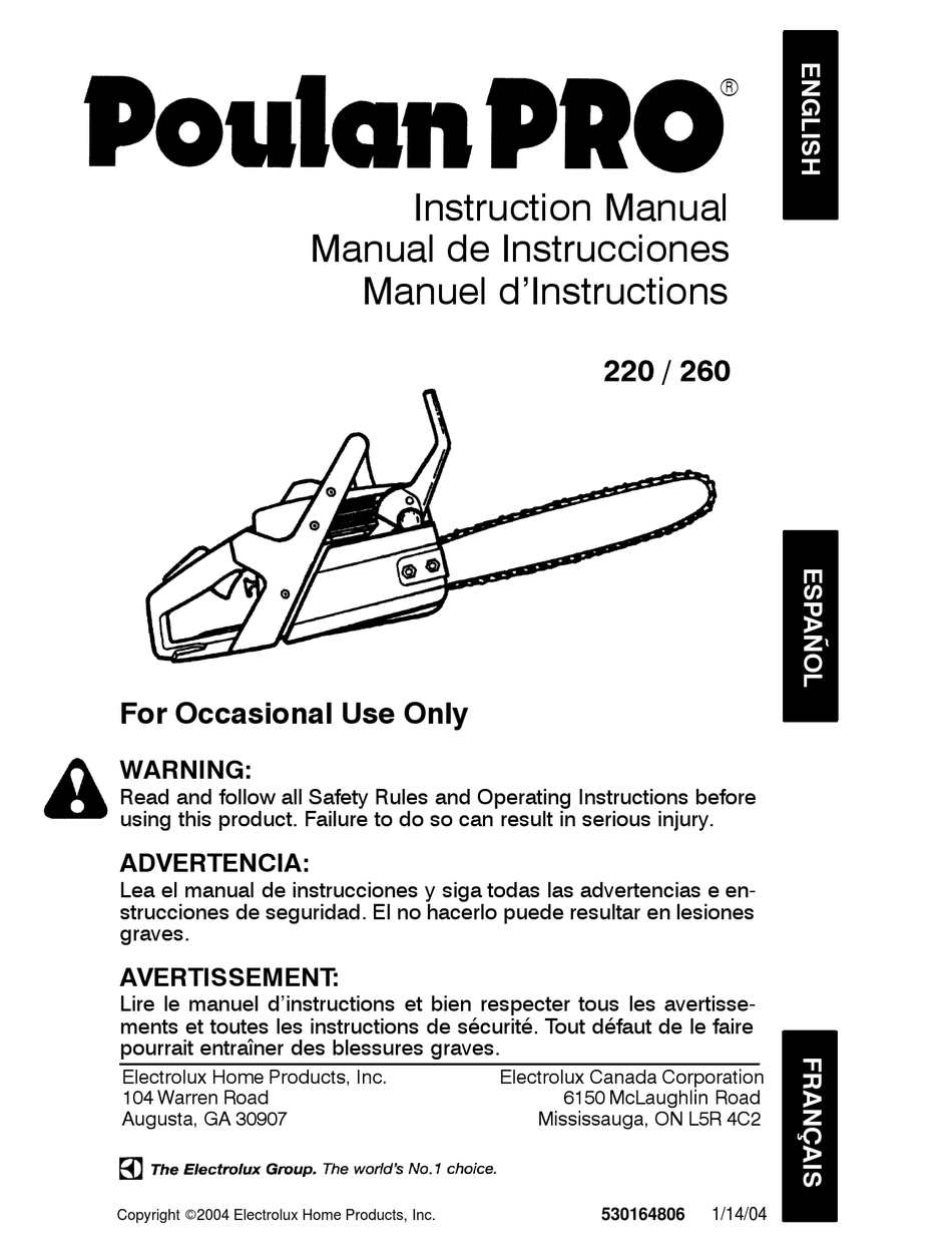 POULAN PRO 2004-01 INSTRUCTION MANUAL Pdf Download | ManualsLib