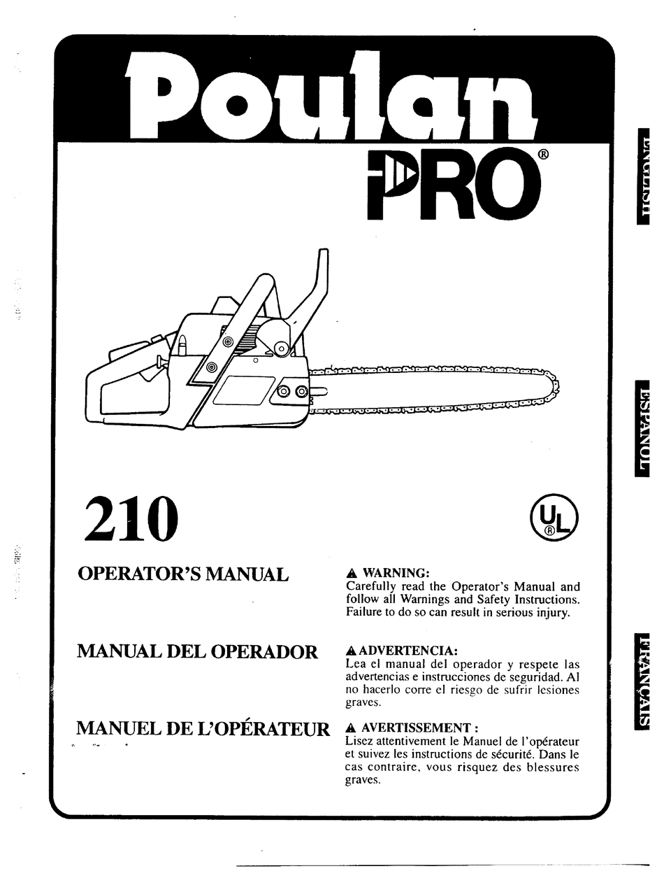 Poulan 2150 chainsaw deals manual