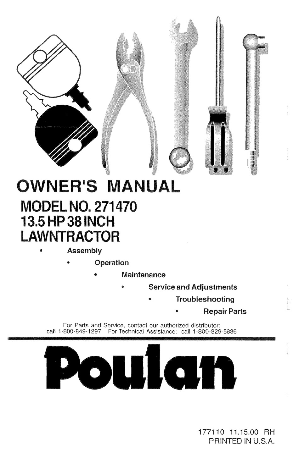 POULAN PRO 2000-11 OWNER'S MANUAL Pdf Download | ManualsLib