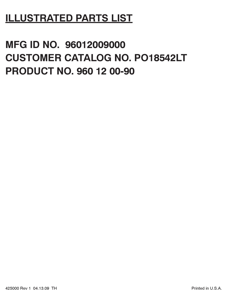 POULAN PRO 960 12 00-90 ILLUSTRATED PARTS LIST Pdf Download | ManualsLib