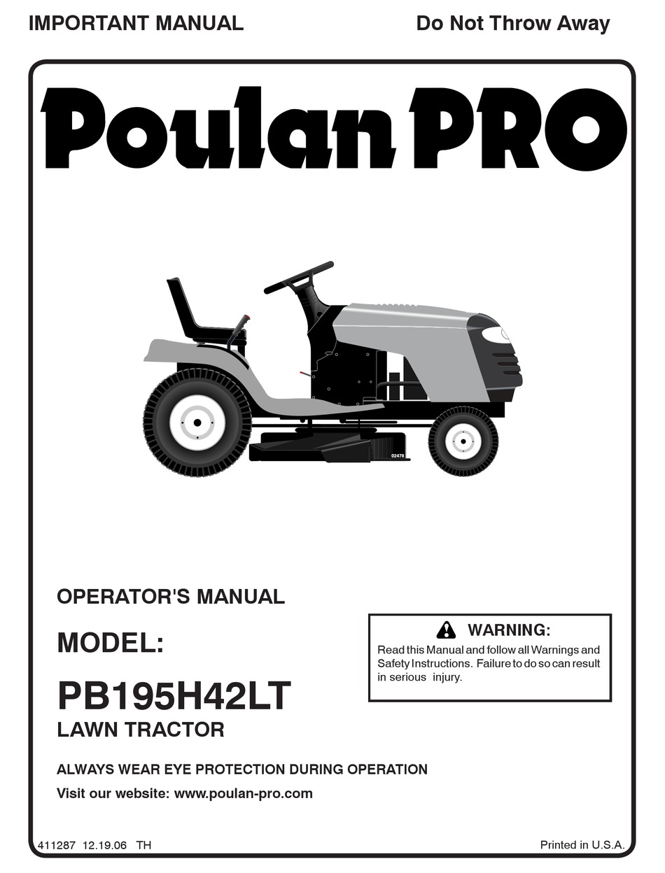 POULAN PRO 96042003600 OPERATOR'S MANUAL Pdf Download | ManualsLib
