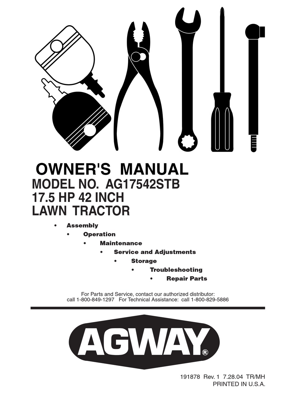 AGWAY AG17542STB OWNER'S MANUAL Pdf Download ManualsLib