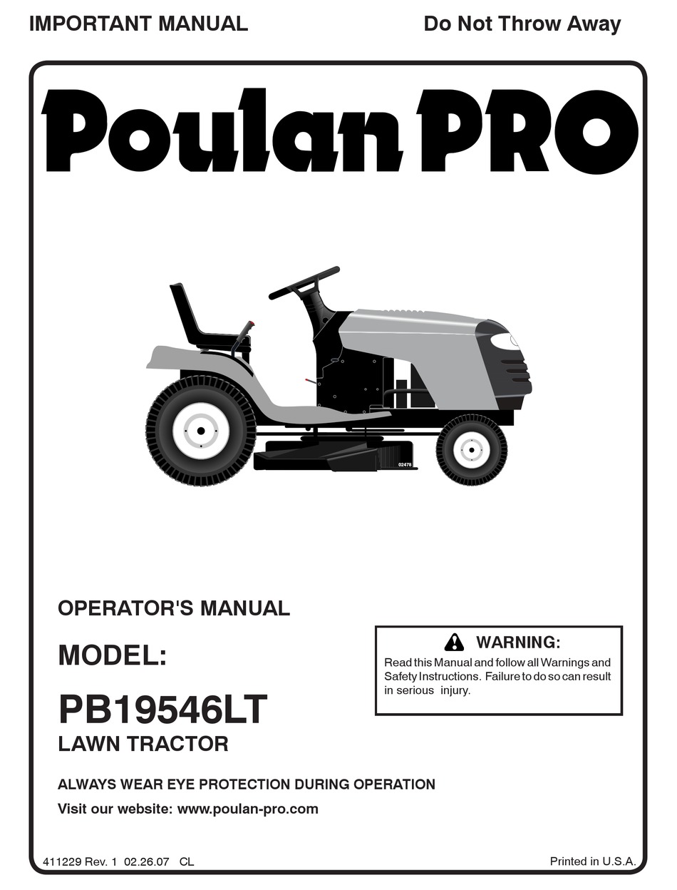 Poulan pro riding mower oil online change