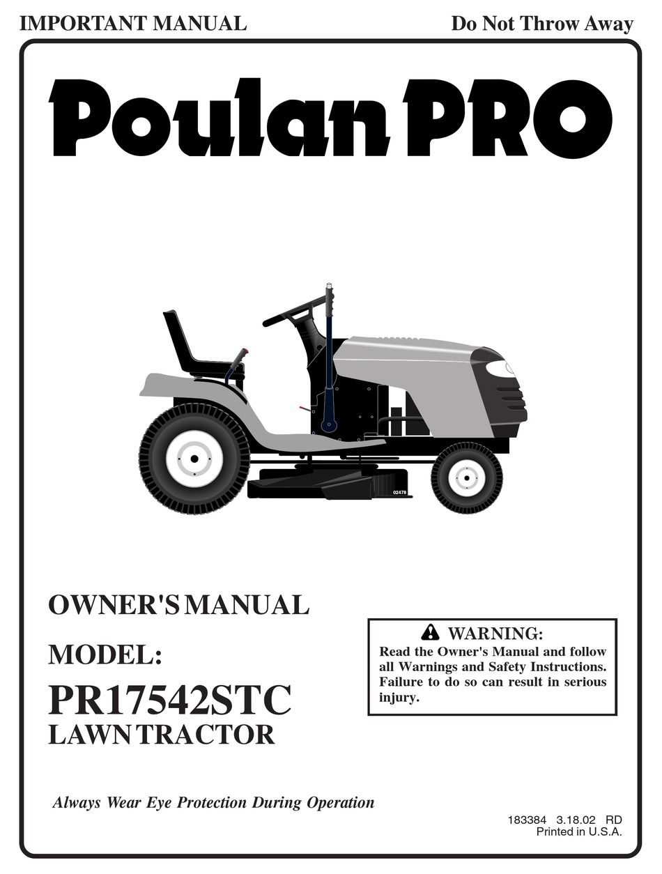 POULAN PRO PR17542STC OWNER'S MANUAL Pdf Download | ManualsLib