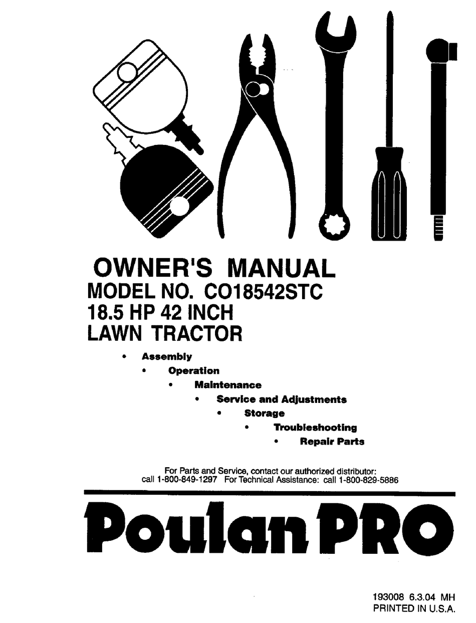 POULAN PRO CO18542STC OWNER S MANUAL Pdf Download ManualsLib