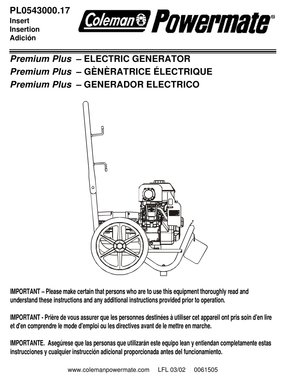 POWERMATE PREMIUM PLUS PL0543000.17 USER MANUAL Pdf Download | ManualsLib