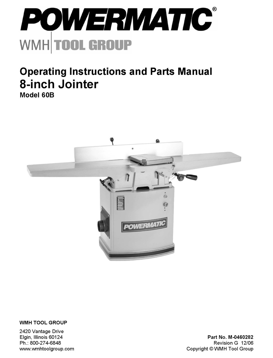 POWERMATIC 60B OPERATING INSTRUCTIONS AND PARTS MANUAL Pdf Download