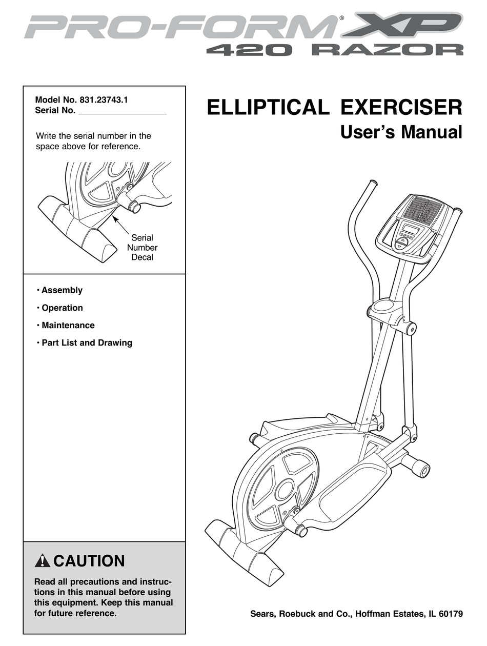 Proform xp 420 online razor elliptical