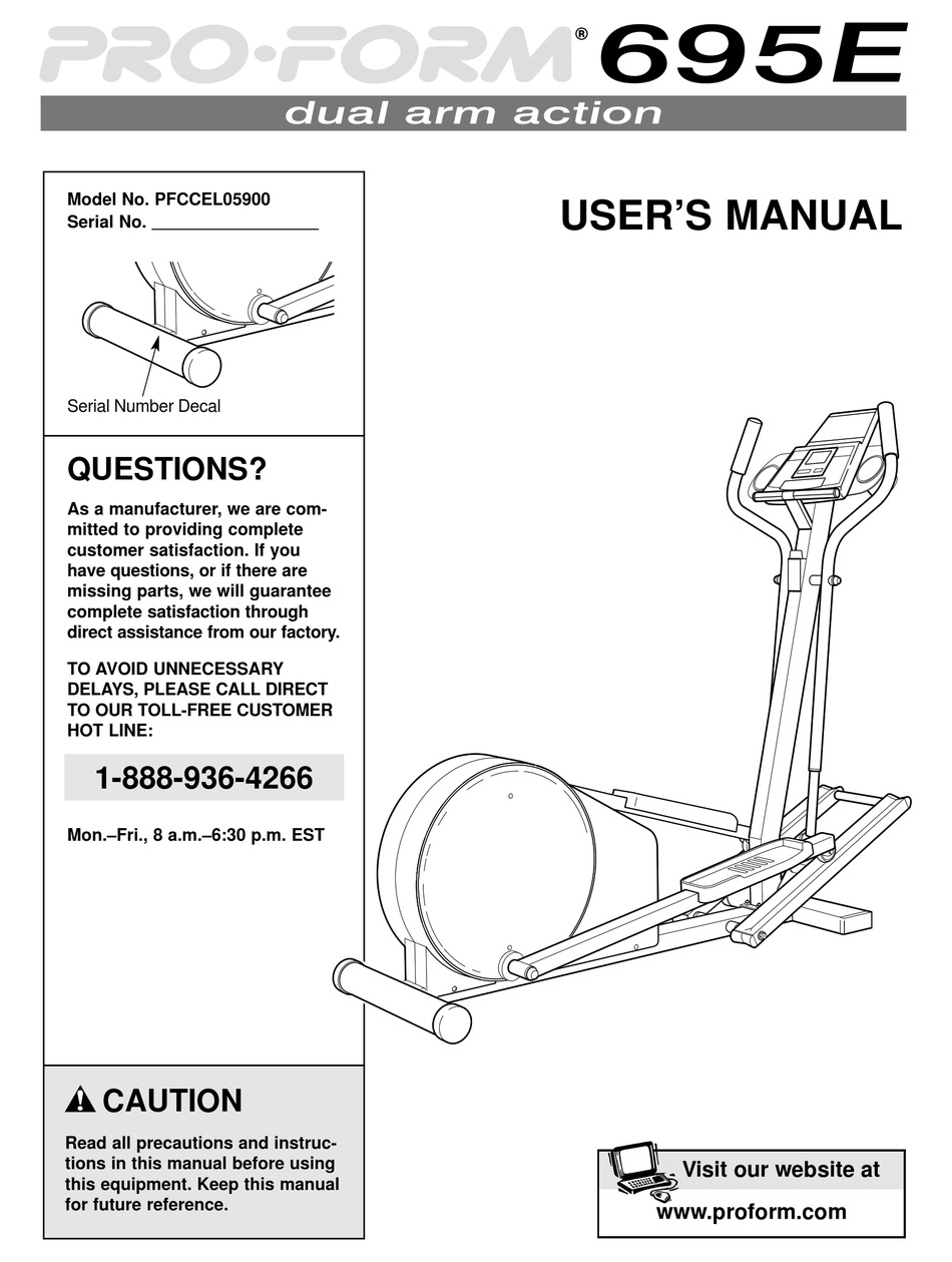PROFORM PFCCEL05900 USER MANUAL Pdf Download | ManualsLib