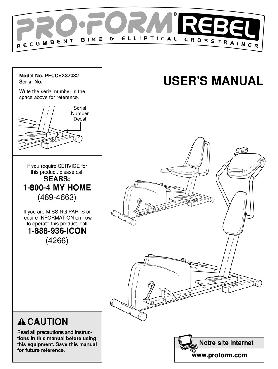 proform rebel recumbent bike and elliptical cross trainer